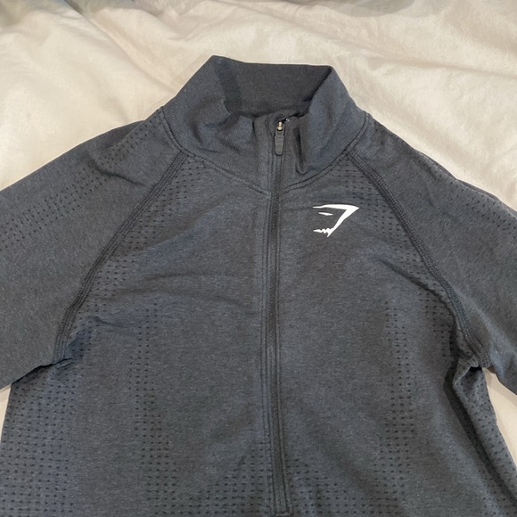Gymshark Vital Seamless 2.0 1/2 Zip Pullover size XS black - Picture 3 of 8